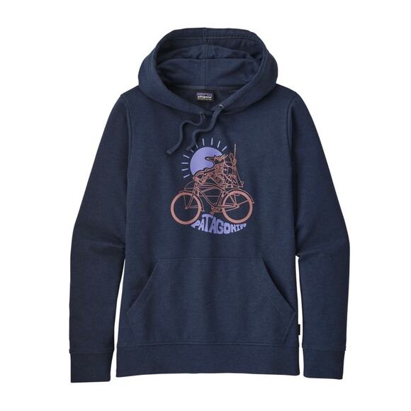 Patagonia Tops - Patagonia Hoodie Womens Medium Stone Blue Fisherfox Ahnya Organic Cotton Outdoor